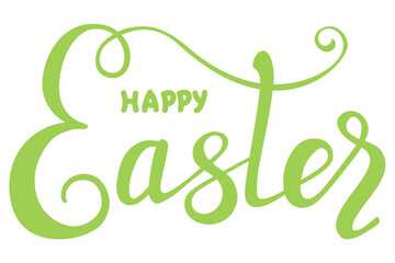 Fototapeta premium Easter - word lettering, hand drawn sketch Happy Easter text logo, badge and icon on белом background. Drawn card, invitation, poster, banner lettering typography template.