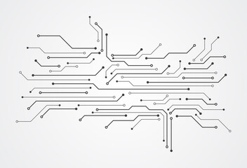 Abstract digital background with technology circuit board texture. Electronic motherboard illustration. Communication and engineering concept. Vector illustration