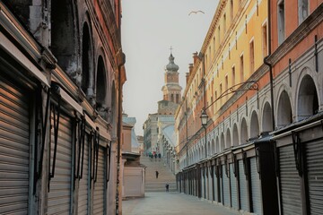 Fototapeta premium POnte di rialto venezia negozi chiusi