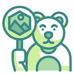 mascot blue line icon