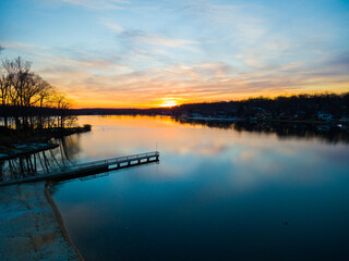 sunset on the lake