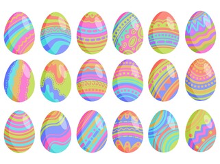 Set of Easter eggs Illustration. Easter eggs for spring Easter holiday