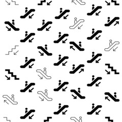 Escalator vector icon, Escalator elevator. Vector illustration. Business concept escalator pictogram, Vector elevator icon set, Escalator Down icon. Line style icon design. UI. 