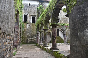 Fototapeta na wymiar ruins of vasai fort, maharashtra, india 