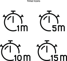 Set of Timer vector icons Count down Timer, Stopwatch icons set Timer symbol.
