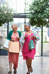 Shopping never gets old. Full length shot of a two senior women out on a shopping spree.