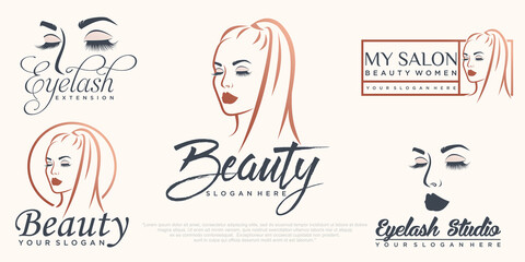 Luxury beauty salon and eyelash logo design