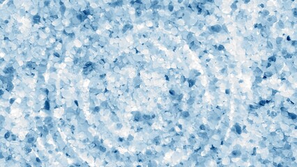 Obraz premium Single water drop making water rings on water surface over blue crystal mineral background | products background, dead sea skin care concept