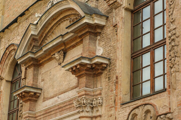 Old buildings in old town of Parma in Italy.