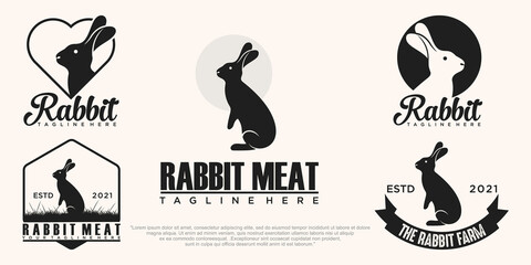 collection Rabbit Logo template vector icon illustration design