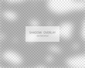 Shadow overlay effect. Natural shadows isolated on transparent background. Vector illustration. 