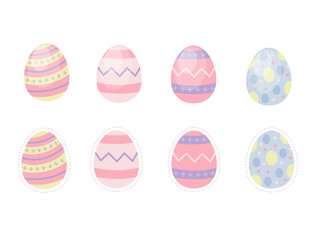 set of cute easter egg cartoon element