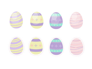 set of cute easter egg cartoon element