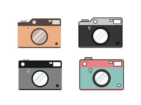 set of camera icon element