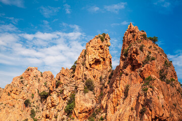 Fototapeta premium Red rocks of Calanques de Piana, Corsica