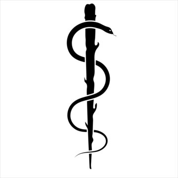 staff of asclepius single isolated
