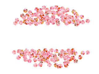 Pink gold sequin confetti scatter vector illustration. International Women's Day March 8th card background. Glamour lustering foil elements party decoration. Confetti for Mother's day.