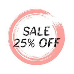 25% OFF Sale Discount Banner. Special offer sale label. Vector modern 25 percent off sticker