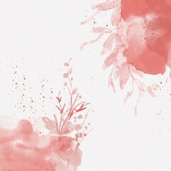 Pink Floral branches with splash painting background