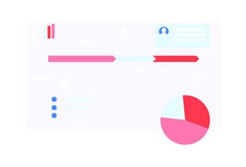 Modern banner with infographics for offices, business, presentations. Isolated illustration for business. Trendy vector market analysis