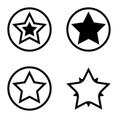 Stars Flat Icon Set Isolated On White Background