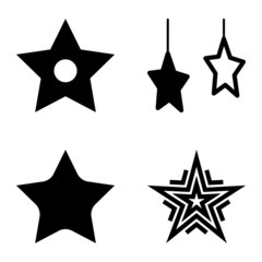 Stars Flat Icon Set Isolated On White Background