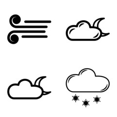 Weather Flat Icon Set Isolated On White Background