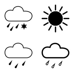 Weather Flat Icon Set Isolated On White Background