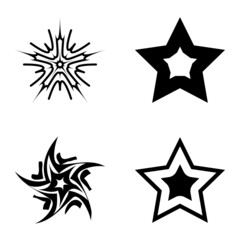 Stars1-2starfall Flat Icon Set Isolated On White Background