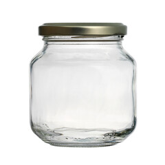 Glass bottle jam jar (with clipping path) isolated on white background
