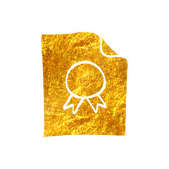Hand drawn gold foil texture icon Contract document