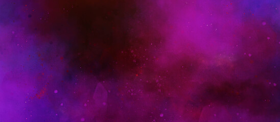abstract night sky space watercolor background with stars. watercolor dark blue pink red gradient space nebula universe. Blue and pink gradient watercolor ombre leaks and splashes texture. 