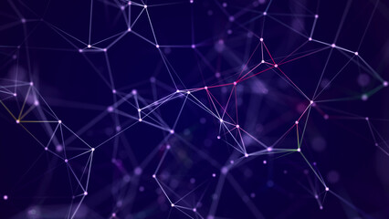 Fototapeta premium Network connection structure. Big data visualization. Digital background. 3d rendering.