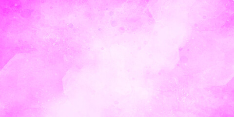 Fototapeta premium Soft pastel pink watercolour background painted on white paper texture. Bright aquarelle painted subtle pink watercolor canvas for stain design, invitation card, vintage template.