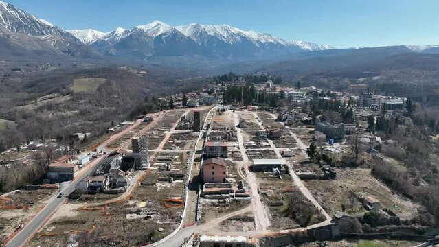 Amatrice, i resti del centro storico a 6 anni dal terremoto.
Vista aerea delle macerie di Amatrice nel 2022.