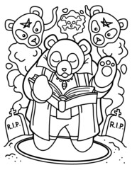 Coloring book for children.Kawaii. Halloween. 