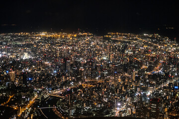 Fototapeta na wymiar 【大阪】空から見た大阪の夜景