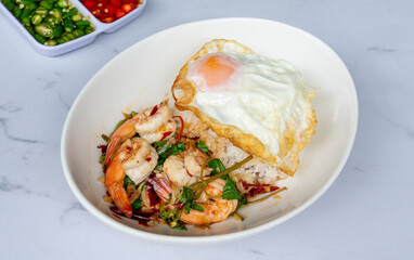 Mixed Thai Pork, Chicken and Seafood Dishes