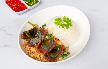 Mixed Thai Pork, Chicken and Seafood Dishes