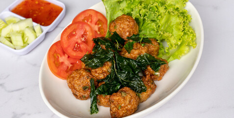 Mixed Thai Pork, Chicken and Seafood Dishes