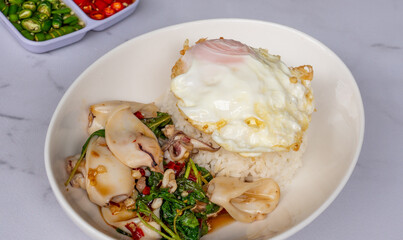 Mixed Thai Pork, Chicken and Seafood Dishes