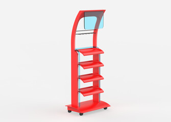 Display stand, retail display stand for product , display stands isolated on white background. 3d illustration