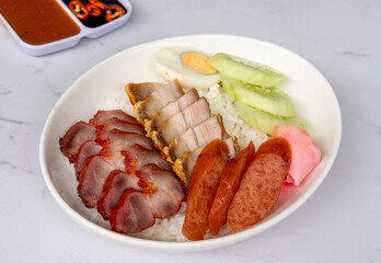 Mixed Thai Pork, Chicken and Seafood Dishes