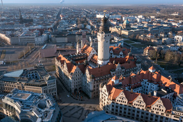 Neues Rathaus Leipzig von Oben 