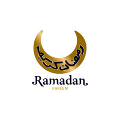 Obraz na płótnie Canvas Crescent with calligraphy arabic ramadan kareem design