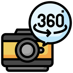 360 DEGREES filled outline icon,linear,outline,graphic,illustration