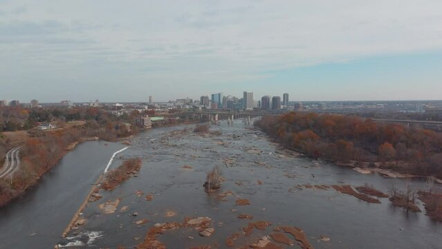 The James River and its approach to Richmond's skyline