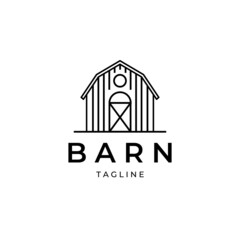 line art barn simple logo minimalist illustration