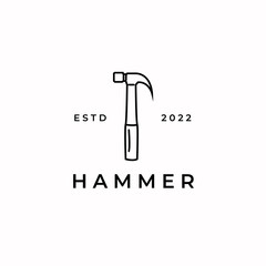 line art logo hammer simple illustration