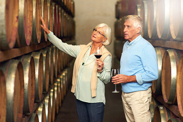 Seems like its been a great year. Cropped shot of a senior couple enjoying a little wine tasting.